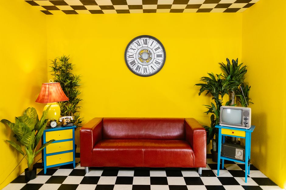 Pasteltinten in moderne woonkamer inrichting voor kleurstromen. Pasteltinten in moderne woonkamer inrichting voor kleurstromen.